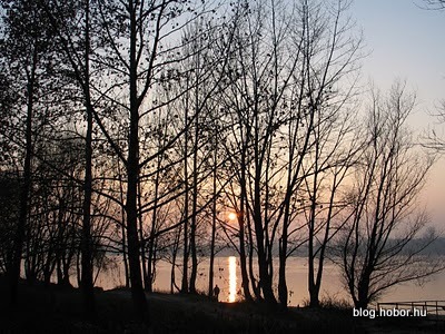 Sunset on the Danube (Duna), DUNAKESZI, Hungary