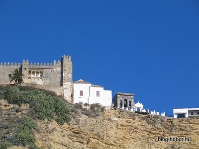 ARCOS DE LA FRONTERA, Spain - The tower of Santa Mar�a Church with the Castle and the viewpoint